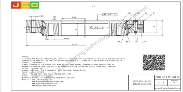 SWING BEARING FOR KOMATSU EXCAVATOR PC138